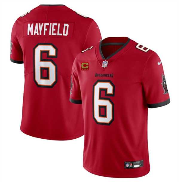 Men & Women & Youth Tampa Bay Buccaneers #6 Baker Mayfield Red 2024 With 4-Star C Patch Vapor Limited Stitched Jersey